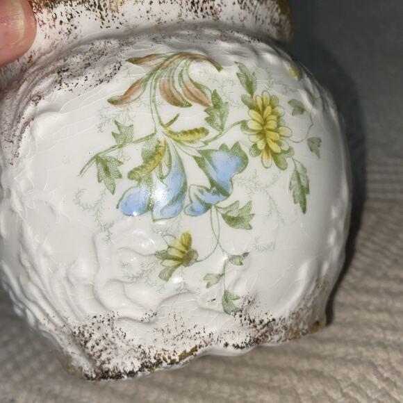 WARWICK Porcelain Pink Floral Ornate PLANTER JARDINIERE Gold Trim Old Antique - Picture 5 of 8